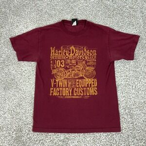 Harley Davidson Shirt Mens Medium Red Twin Cities Eagle Biker Motorcycle Tee T